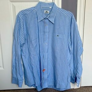 Men’s XL Lacoste classic striped Oxford dress shirt